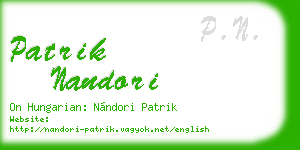 patrik nandori business card