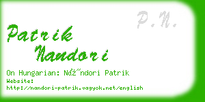 patrik nandori business card